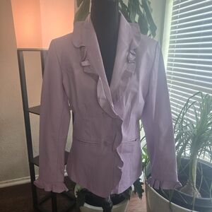 Terry Lewis Classic Luxuries Lavender Ruffled Leather Jacket